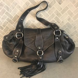 Lurueña metallic gunmetal shoulder bag